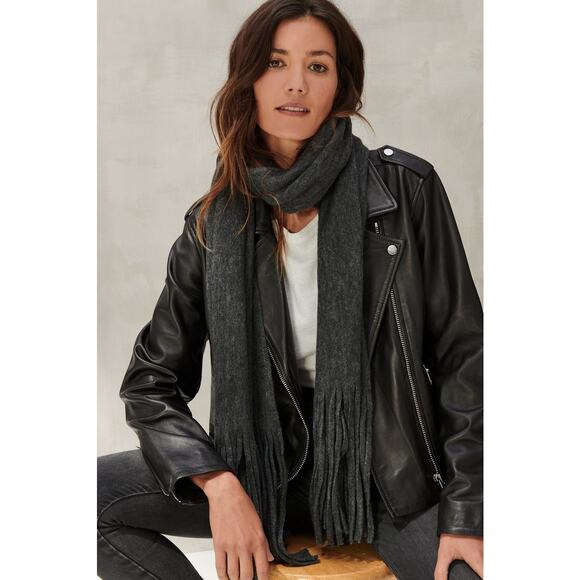 Lucky Brand Dark Grey Solid Brushed Scarf - Picture 1 of 5